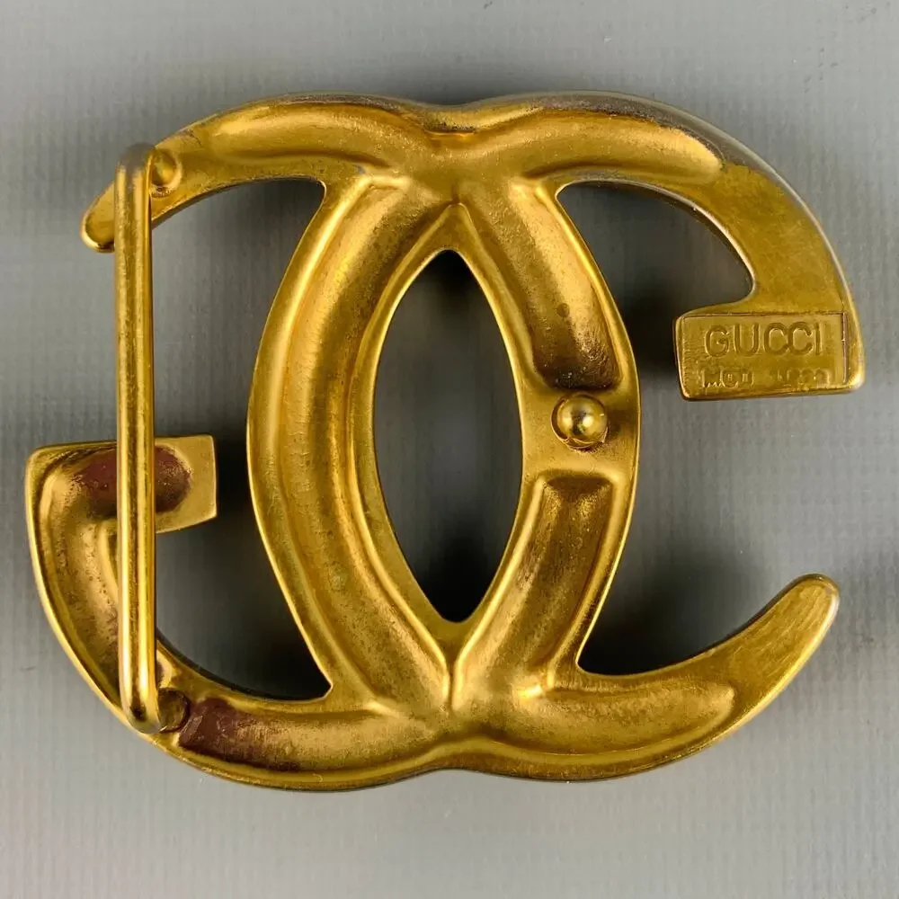 GUCCI Size L Metal GG Monogram Belt Buckle
